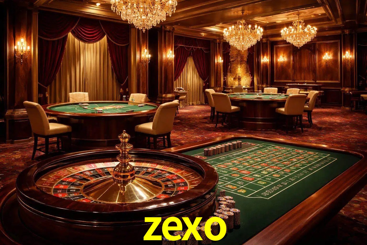 Una escena premium de mesa de casino en vivo con cartas, elementos de ruleta y un ambiente pulido de estudio de transmisión.
